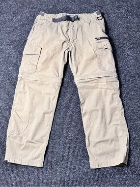 B.C Clothing Convertible Cargo Pants XL Zip-Off Hiking Outdoor Beige